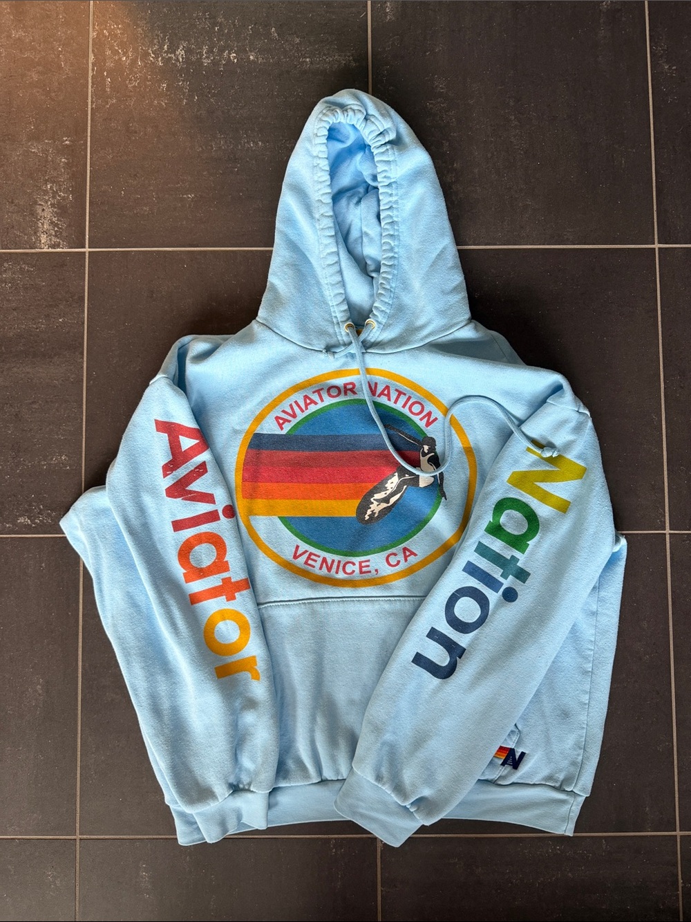 Aviator Nation Baby Blue Hoodie size medium